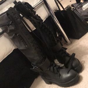 Dolls Kill Obsidian Pocket Combat Boots